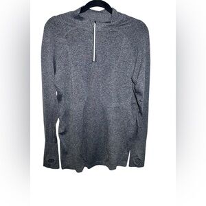 Zyia Long Sleeve 1/4 Zip Seamless Grey Fog Performance Thumb Holes Size‎ XL